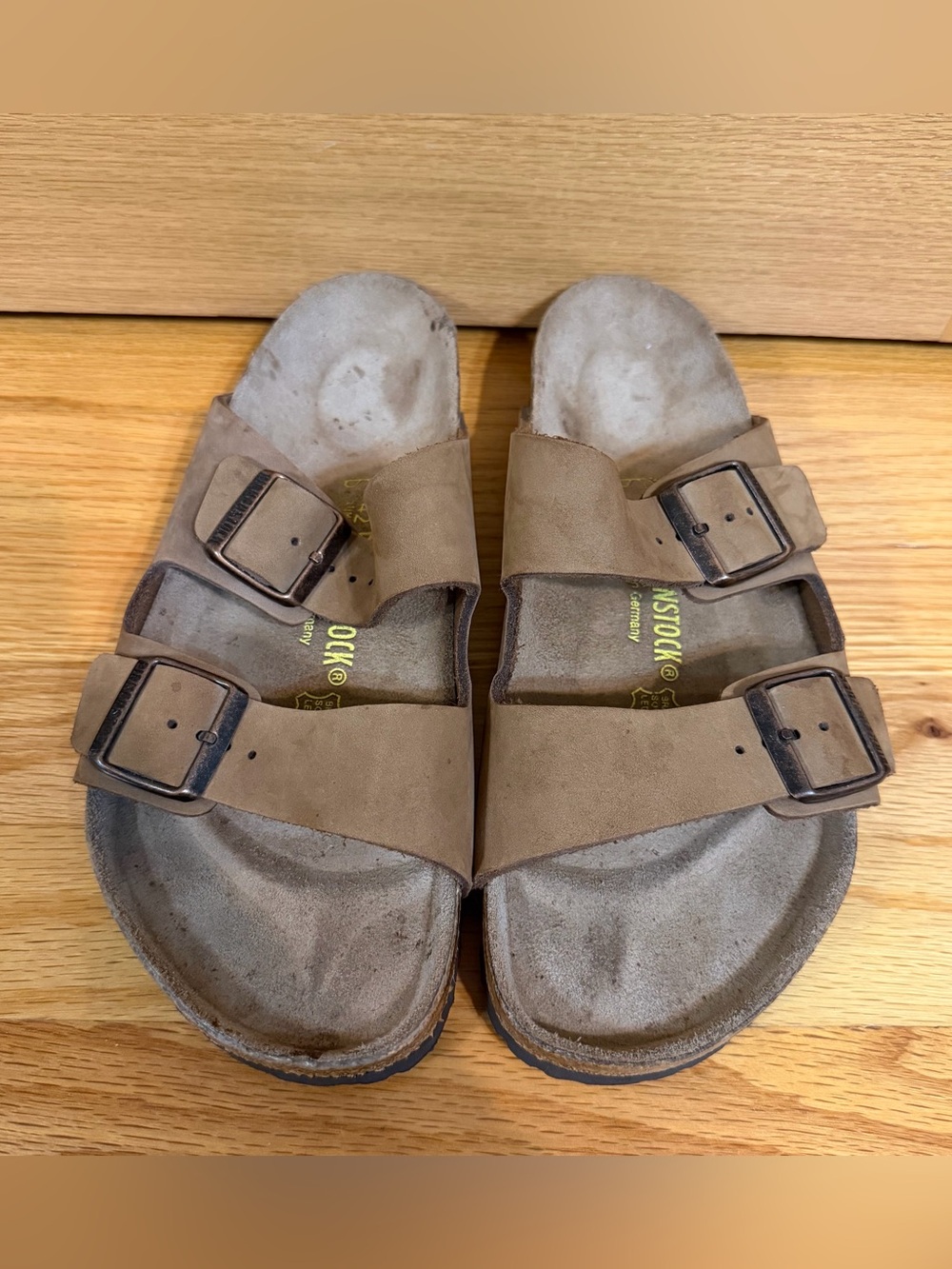 Birkenstock Arizona ran nubuck leather sandals with buckles